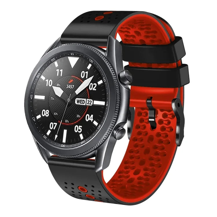 Dây đồng hồ silicone hai màu có lỗ 22mm, Dành cho Samsung Galaxy Watch3 45mm, Dành cho Samsung Galaxy Watch 46mm, Dành cho Samsung Gear S3 Classic, Dành cho Samsung Gear S3 Frontier