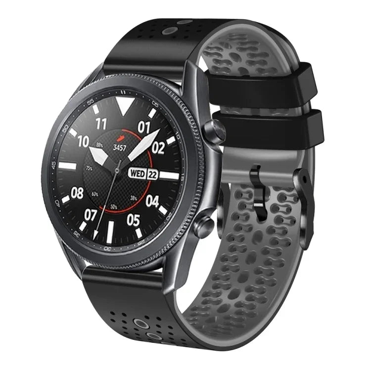 Dây đồng hồ silicone hai màu có lỗ 22mm, Dành cho Samsung Galaxy Watch3 45mm, Dành cho Samsung Galaxy Watch 46mm, Dành cho Samsung Gear S3 Classic, Dành cho Samsung Gear S3 Frontier