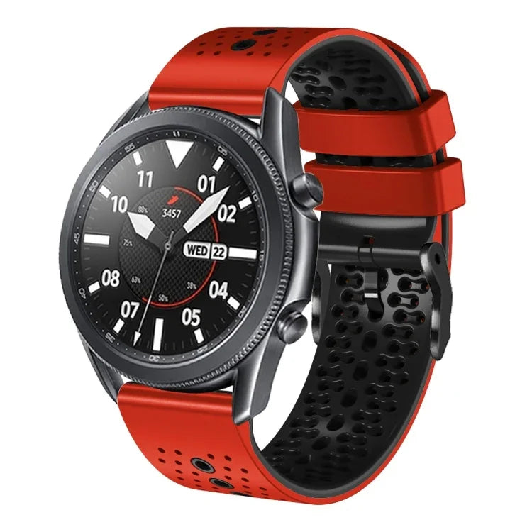 Dây đồng hồ silicone hai màu có lỗ 22mm, Dành cho Samsung Galaxy Watch3 45mm, Dành cho Samsung Galaxy Watch 46mm, Dành cho Samsung Gear S3 Classic, Dành cho Samsung Gear S3 Frontier