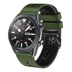 Dây đồng hồ silicone hai màu có lỗ 22mm, Dành cho Samsung Galaxy Watch3 45mm, Dành cho Samsung Galaxy Watch 46mm, Dành cho Samsung Gear S3 Classic, Dành cho Samsung Gear S3 Frontier