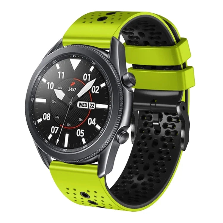 Dây đồng hồ silicone hai màu có lỗ 22mm, Dành cho Samsung Galaxy Watch3 45mm, Dành cho Samsung Galaxy Watch 46mm, Dành cho Samsung Gear S3 Classic, Dành cho Samsung Gear S3 Frontier