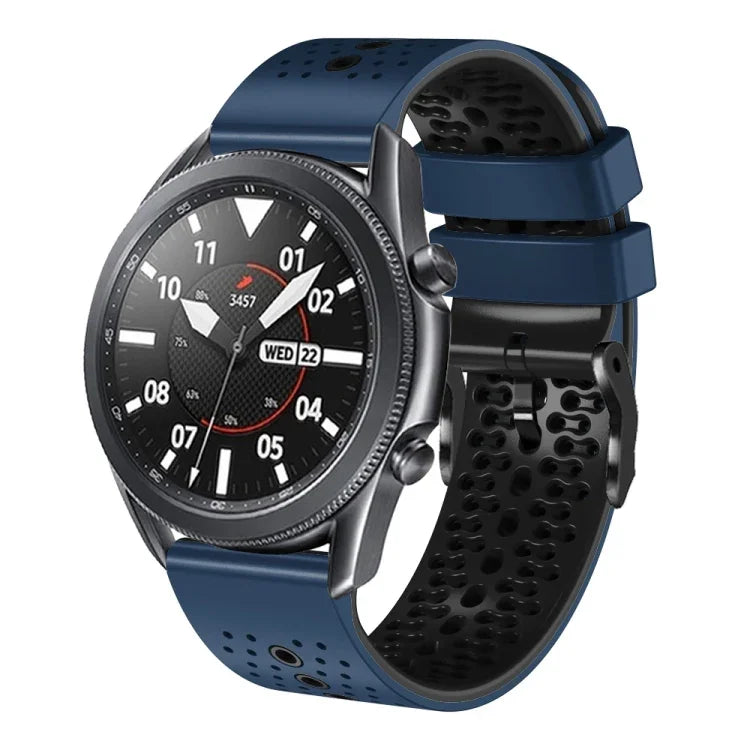 Dây đồng hồ silicone hai màu có lỗ 22mm, Dành cho Samsung Galaxy Watch3 45mm, Dành cho Samsung Galaxy Watch 46mm, Dành cho Samsung Gear S3 Classic, Dành cho Samsung Gear S3 Frontier
