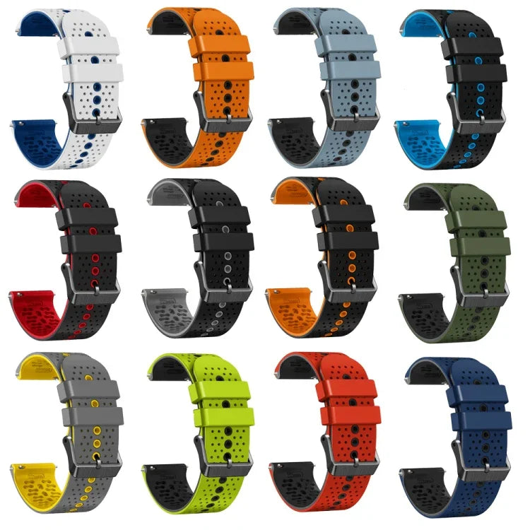 Dây đồng hồ silicone hai màu có lỗ 22mm, Dành cho Samsung Galaxy Watch3 45mm, Dành cho Samsung Galaxy Watch 46mm, Dành cho Samsung Gear S3 Classic, Dành cho Samsung Gear S3 Frontier