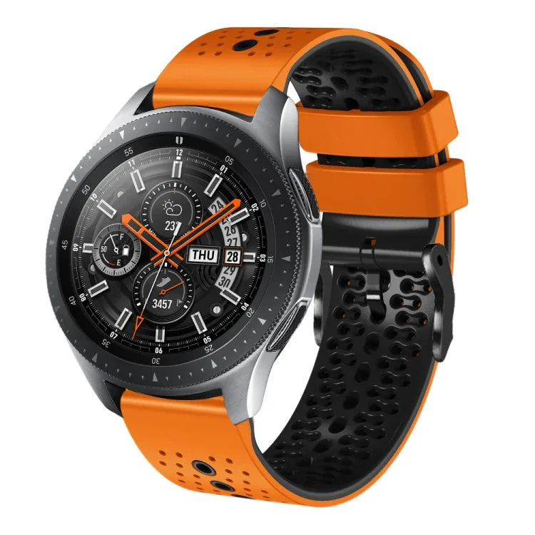 Dây đồng hồ silicone hai màu có lỗ 22mm, Dành cho Samsung Galaxy Watch3 45mm, Dành cho Samsung Galaxy Watch 46mm, Dành cho Samsung Gear S3 Classic, Dành cho Samsung Gear S3 Frontier