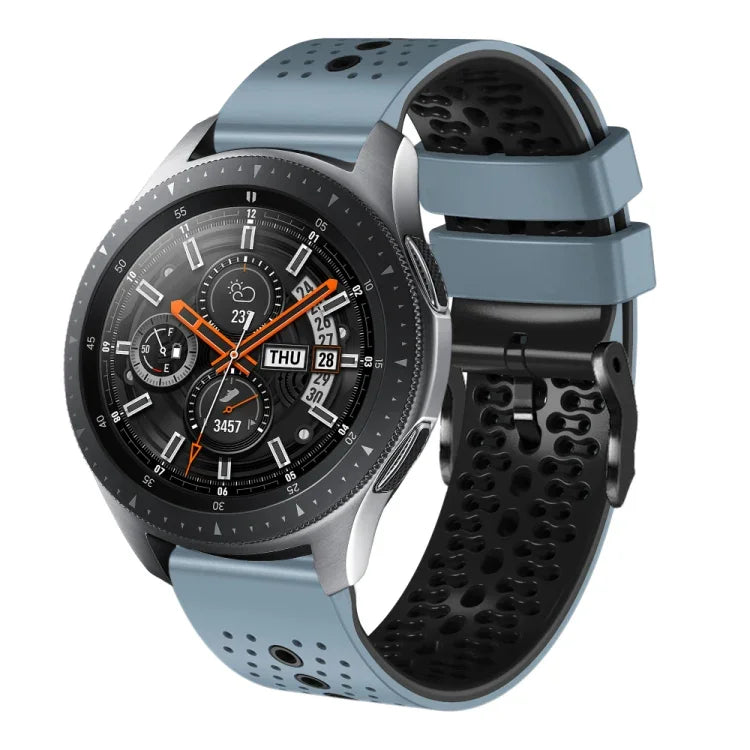 Dây đồng hồ silicone hai màu có lỗ 22mm, Dành cho Samsung Galaxy Watch3 45mm, Dành cho Samsung Galaxy Watch 46mm, Dành cho Samsung Gear S3 Classic, Dành cho Samsung Gear S3 Frontier