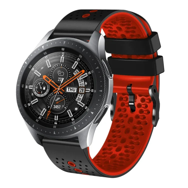 Dây đồng hồ silicone hai màu có lỗ 22mm, Dành cho Samsung Galaxy Watch3 45mm, Dành cho Samsung Galaxy Watch 46mm, Dành cho Samsung Gear S3 Classic, Dành cho Samsung Gear S3 Frontier