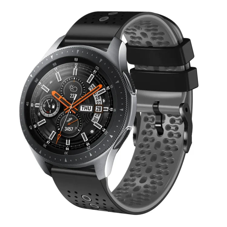 Dây đồng hồ silicone hai màu có lỗ 22mm, Dành cho Samsung Galaxy Watch3 45mm, Dành cho Samsung Galaxy Watch 46mm, Dành cho Samsung Gear S3 Classic, Dành cho Samsung Gear S3 Frontier
