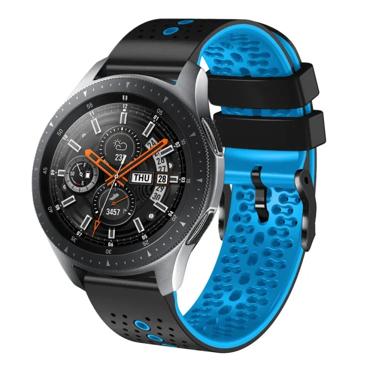 Dây đồng hồ silicone hai màu có lỗ 22mm, Dành cho Samsung Galaxy Watch3 45mm, Dành cho Samsung Galaxy Watch 46mm, Dành cho Samsung Gear S3 Classic, Dành cho Samsung Gear S3 Frontier