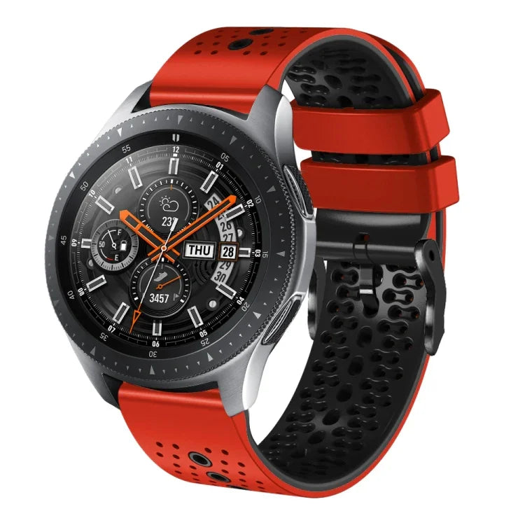Dây đồng hồ silicone hai màu có lỗ 22mm, Dành cho Samsung Galaxy Watch3 45mm, Dành cho Samsung Galaxy Watch 46mm, Dành cho Samsung Gear S3 Classic, Dành cho Samsung Gear S3 Frontier
