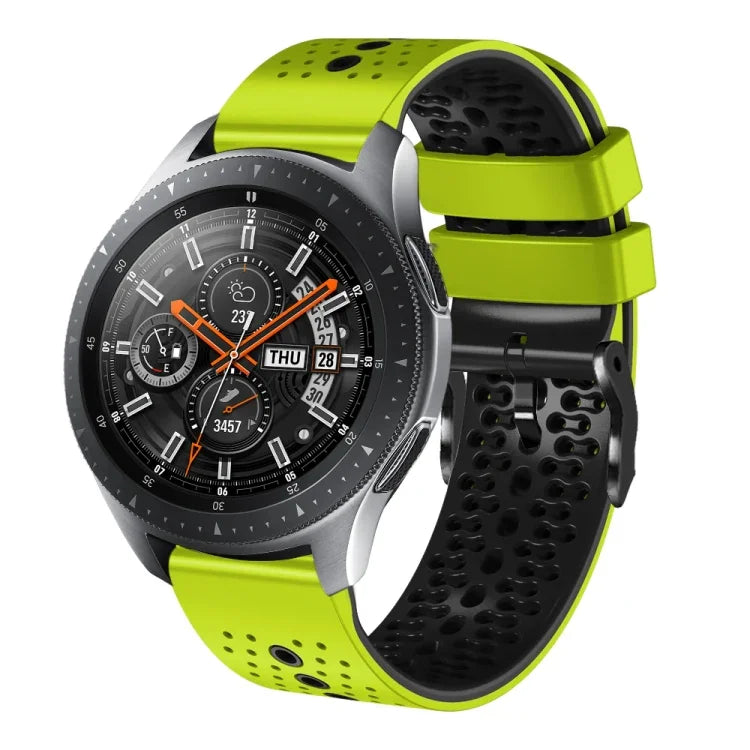 Dây đồng hồ silicone hai màu có lỗ 22mm, Dành cho Samsung Galaxy Watch3 45mm, Dành cho Samsung Galaxy Watch 46mm, Dành cho Samsung Gear S3 Classic, Dành cho Samsung Gear S3 Frontier