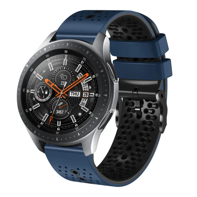 Dây đồng hồ silicone hai màu có lỗ 22mm, Dành cho Samsung Galaxy Watch3 45mm, Dành cho Samsung Galaxy Watch 46mm, Dành cho Samsung Gear S3 Classic, Dành cho Samsung Gear S3 Frontier