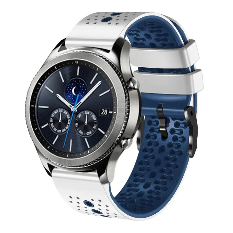 Dây đồng hồ silicone hai màu có lỗ 22mm, Dành cho Samsung Galaxy Watch3 45mm, Dành cho Samsung Galaxy Watch 46mm, Dành cho Samsung Gear S3 Classic, Dành cho Samsung Gear S3 Frontier