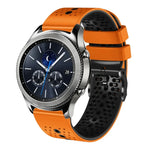 Dây đồng hồ silicone hai màu có lỗ 22mm, Dành cho Samsung Galaxy Watch3 45mm, Dành cho Samsung Galaxy Watch 46mm, Dành cho Samsung Gear S3 Classic, Dành cho Samsung Gear S3 Frontier