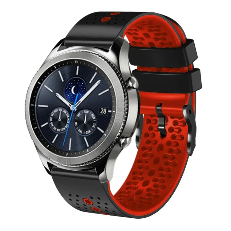 Dây đồng hồ silicone hai màu có lỗ 22mm, Dành cho Samsung Galaxy Watch3 45mm, Dành cho Samsung Galaxy Watch 46mm, Dành cho Samsung Gear S3 Classic, Dành cho Samsung Gear S3 Frontier