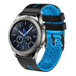 Dây đồng hồ silicone hai màu có lỗ 22mm, Dành cho Samsung Galaxy Watch3 45mm, Dành cho Samsung Galaxy Watch 46mm, Dành cho Samsung Gear S3 Classic, Dành cho Samsung Gear S3 Frontier