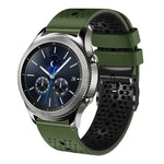 Dây đồng hồ silicone hai màu có lỗ 22mm, Dành cho Samsung Galaxy Watch3 45mm, Dành cho Samsung Galaxy Watch 46mm, Dành cho Samsung Gear S3 Classic, Dành cho Samsung Gear S3 Frontier