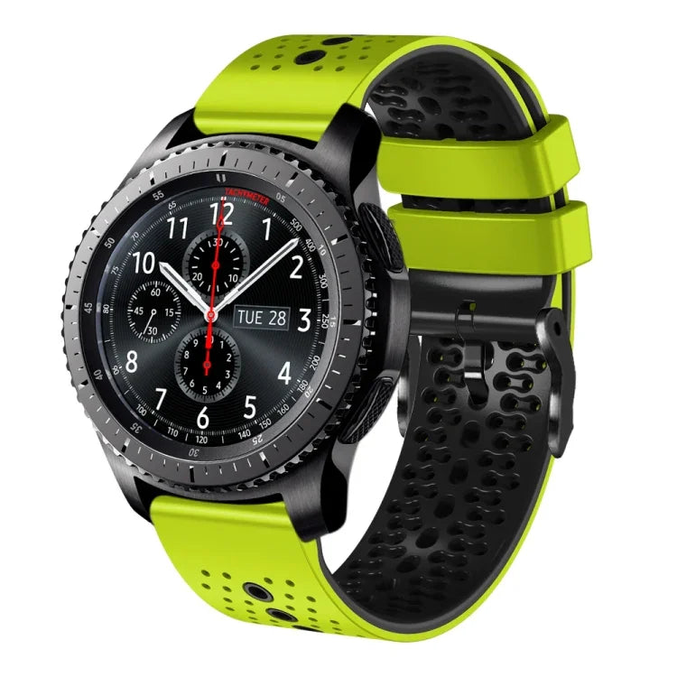 Dây đồng hồ silicone hai màu có lỗ 22mm, Dành cho Samsung Galaxy Watch3 45mm, Dành cho Samsung Galaxy Watch 46mm, Dành cho Samsung Gear S3 Classic, Dành cho Samsung Gear S3 Frontier
