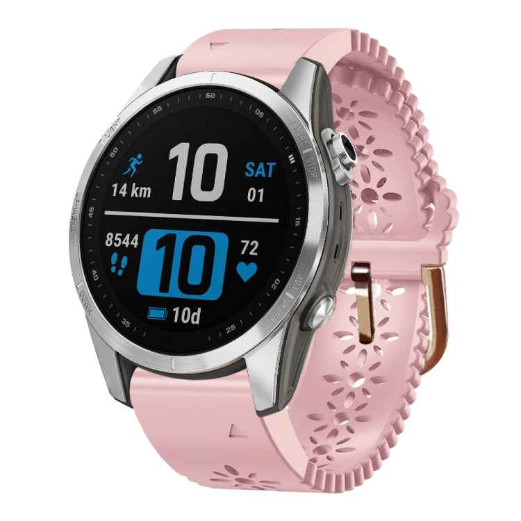 20mm Lady's Silicone Watch Band With Lace Punch, For Garmin Fenix 7S, For Garmin Fenix 7S Solar, For Garmin Fenix 7S Sapphire Solar, For Garmin Instinct 2S, For Garmin Fenix 6S, For Garmin Fenix 6S Pro