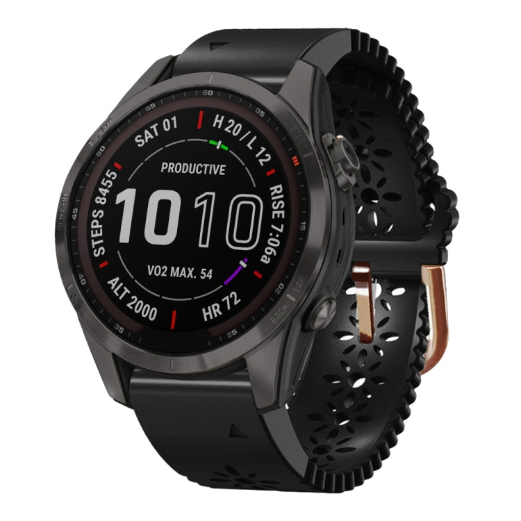20mm Lady's Silicone Watch Band With Lace Punch, For Garmin Fenix 7S, For Garmin Fenix 7S Solar, For Garmin Fenix 7S Sapphire Solar, For Garmin Instinct 2S, For Garmin Fenix 6S, For Garmin Fenix 6S Pro