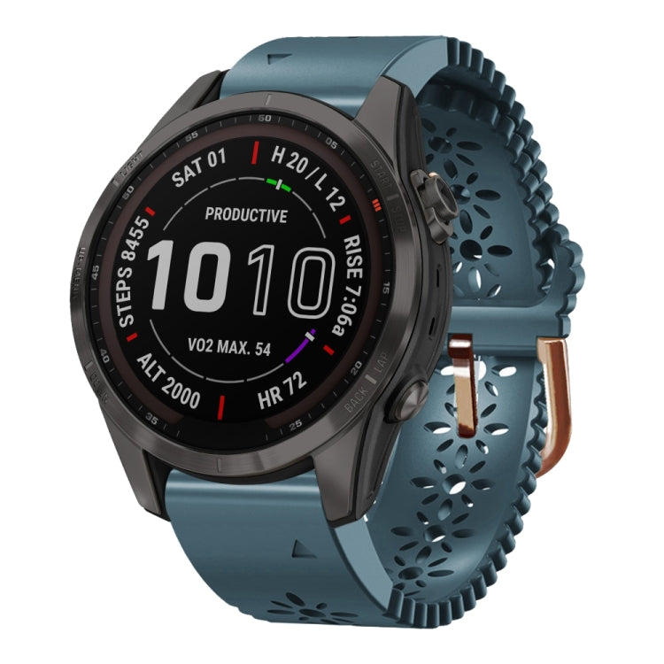 20mm Lady's Silicone Watch Band With Lace Punch, For Garmin Fenix 7S, For Garmin Fenix 7S Solar, For Garmin Fenix 7S Sapphire Solar, For Garmin Instinct 2S, For Garmin Fenix 6S, For Garmin Fenix 6S Pro