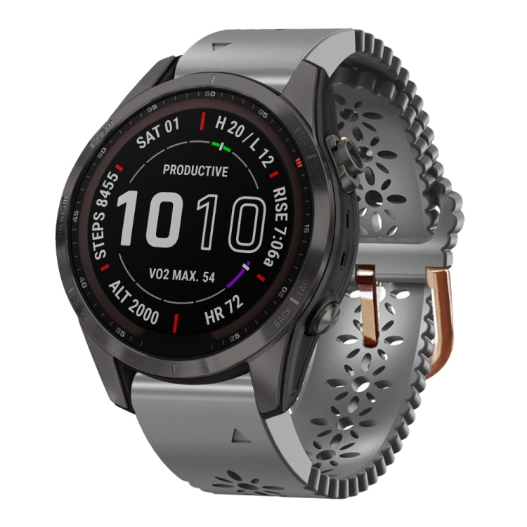 20mm Lady's Silicone Watch Band With Lace Punch, For Garmin Fenix 7S, For Garmin Fenix 7S Solar, For Garmin Fenix 7S Sapphire Solar, For Garmin Instinct 2S, For Garmin Fenix 6S, For Garmin Fenix 6S Pro