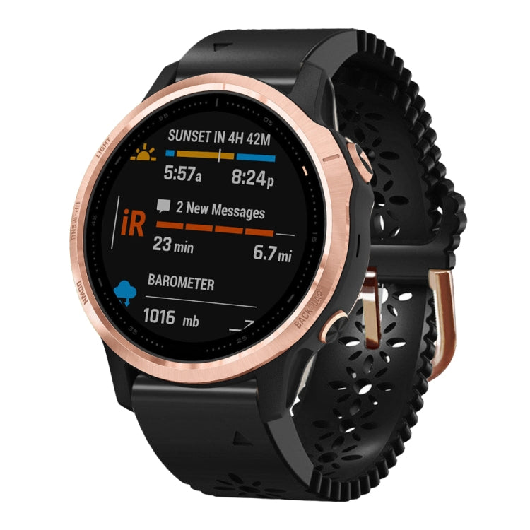 20mm Lady's Silicone Watch Band With Lace Punch, For Garmin Fenix 7S, For Garmin Fenix 7S Solar, For Garmin Fenix 7S Sapphire Solar, For Garmin Instinct 2S, For Garmin Fenix 6S, For Garmin Fenix 6S Pro