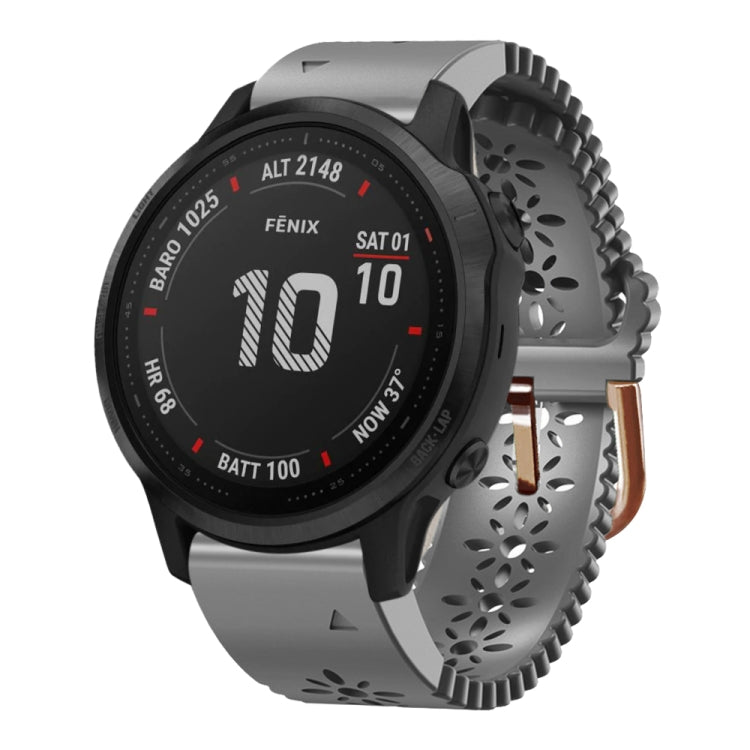 20mm Lady's Silicone Watch Band With Lace Punch, For Garmin Fenix 7S, For Garmin Fenix 7S Solar, For Garmin Fenix 7S Sapphire Solar, For Garmin Instinct 2S, For Garmin Fenix 6S, For Garmin Fenix 6S Pro