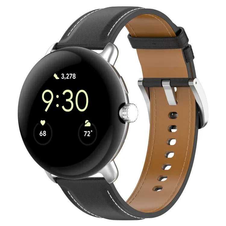 Dây đồng hồ da dập nổi may, Dùng cho Google Pixel Watch 4 / 3 / 2 / 1 41mm