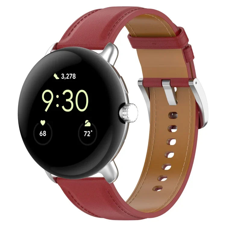 Dây đồng hồ da dập nổi may, Dùng cho Google Pixel Watch 4 / 3 / 2 / 1 41mm