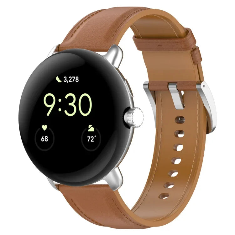Dây đồng hồ da dập nổi may, Dùng cho Google Pixel Watch 4 / 3 / 2 / 1 41mm