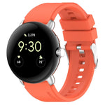 Dây đồng hồ silicone màu trơn có đầu nối kim loại, Dùng cho Google Pixel Watch 4 / 3 / 2 / 1 41mm
