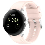 Dây đồng hồ silicone màu trơn có đầu nối kim loại, Dùng cho Google Pixel Watch 4 / 3 / 2 / 1 41mm