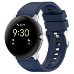 Dây đồng hồ silicone màu trơn có đầu nối kim loại, Dùng cho Google Pixel Watch 4 / 3 / 2 / 1 41mm