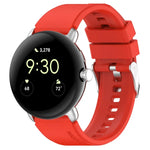 Dây đồng hồ silicone màu trơn có đầu nối kim loại, Dùng cho Google Pixel Watch 4 / 3 / 2 / 1 41mm