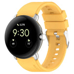 Dây đồng hồ silicone màu trơn có đầu nối kim loại, Dùng cho Google Pixel Watch 4 / 3 / 2 / 1 41mm