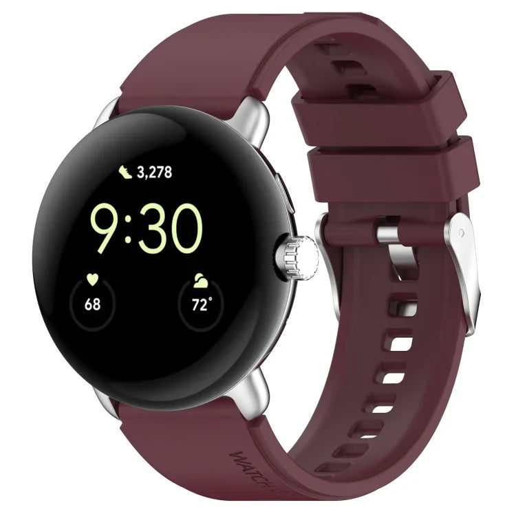 Dây đồng hồ silicone màu trơn có đầu nối kim loại, Dùng cho Google Pixel Watch 4 / 3 / 2 / 1 41mm