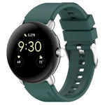 Dây đồng hồ silicone màu trơn có đầu nối kim loại, Dùng cho Google Pixel Watch 4 / 3 / 2 / 1 41mm