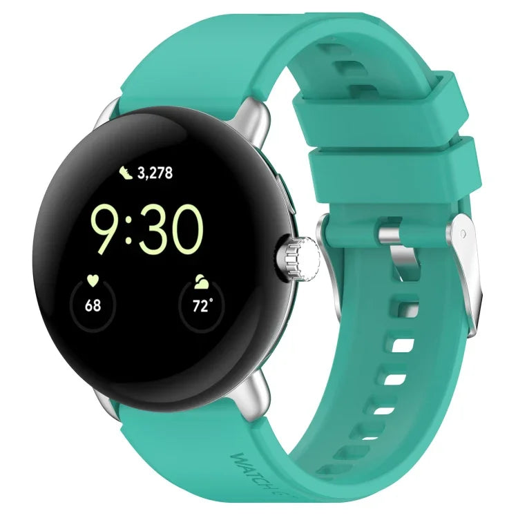 Dây đồng hồ silicone màu trơn có đầu nối kim loại, Dùng cho Google Pixel Watch 4 / 3 / 2 / 1 41mm