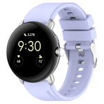 Dây đồng hồ silicone màu trơn có đầu nối kim loại, Dùng cho Google Pixel Watch 4 / 3 / 2 / 1 41mm