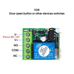 Công tắc điều khiển từ xa RF 1 kênh DC12V / rơ le 10A / bộ thu công tắc 433MHz