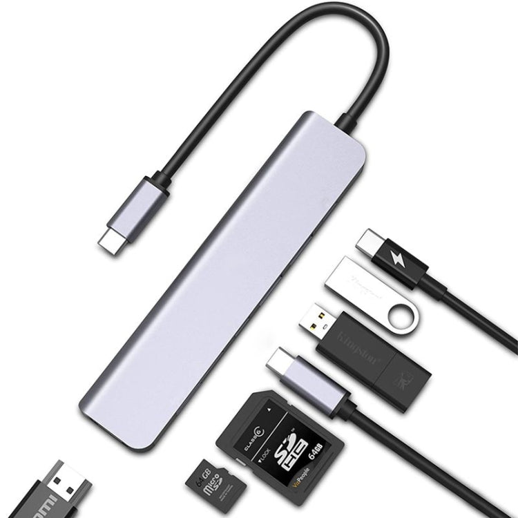 Hub USB C 7 trong 1 đa cổng USB C với HDMI, sạc PD 100W và đầu đọc thẻ SD/TF