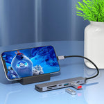 Hub USB C 7 trong 1 đa cổng USB C với HDMI, sạc PD 100W và đầu đọc thẻ SD/TF