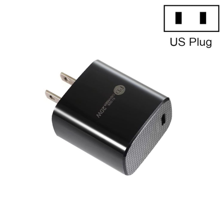 Sạc nhanh PD11 Mini cổng đơn PD3.0 USB-C / Type-C 20W cho dòng iPhone / iPad, phích cắm US, phích cắm US