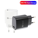 Sạc nhanh PD11 Mini cổng đơn PD3.0 USB-C / Type-C 20W cho dòng iPhone / iPad, phích cắm EU, phích cắm EU