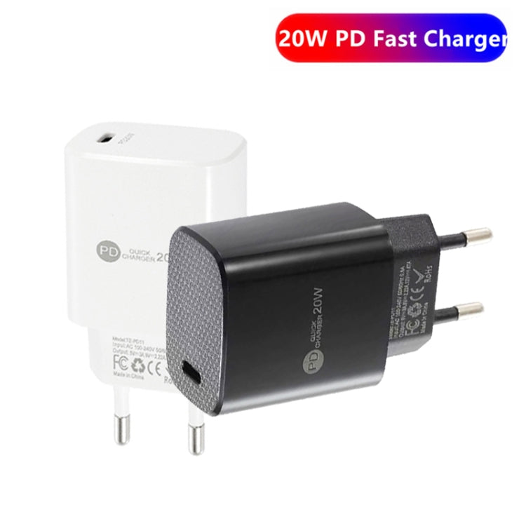 Sạc nhanh PD11 Mini cổng đơn PD3.0 USB-C / Type-C 20W cho dòng iPhone / iPad, phích cắm EU, phích cắm EU