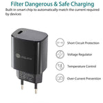 Sạc nhanh PD11 cổng đơn PD3.0 USB-C / Type-C 20W kèm cáp dữ liệu 1m Type-C sang 8 Pin, phích cắm EU, phích cắm EU + cáp Type-C sang 8 Pin