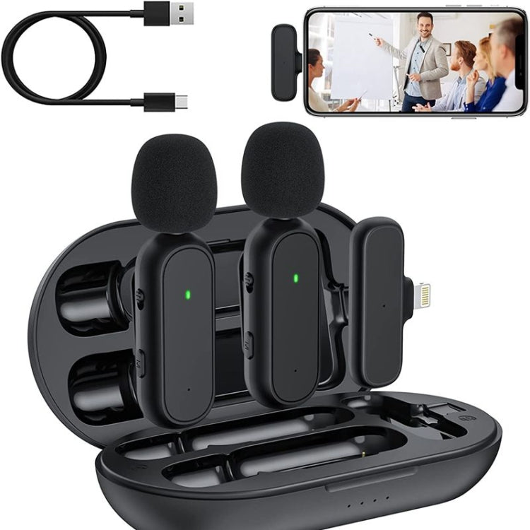 Bộ 2 micro cài áo không dây giảm tiếng ồn kèm hộp sạc, DS-MKFJ11IP