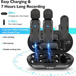 Bộ 2 micro cài áo không dây giảm tiếng ồn kèm hộp sạc, DS-MKFJ11IP