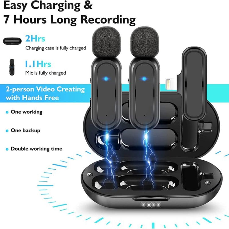 Bộ 2 micro cài áo không dây giảm tiếng ồn kèm hộp sạc, DS-MKFJ11IP
