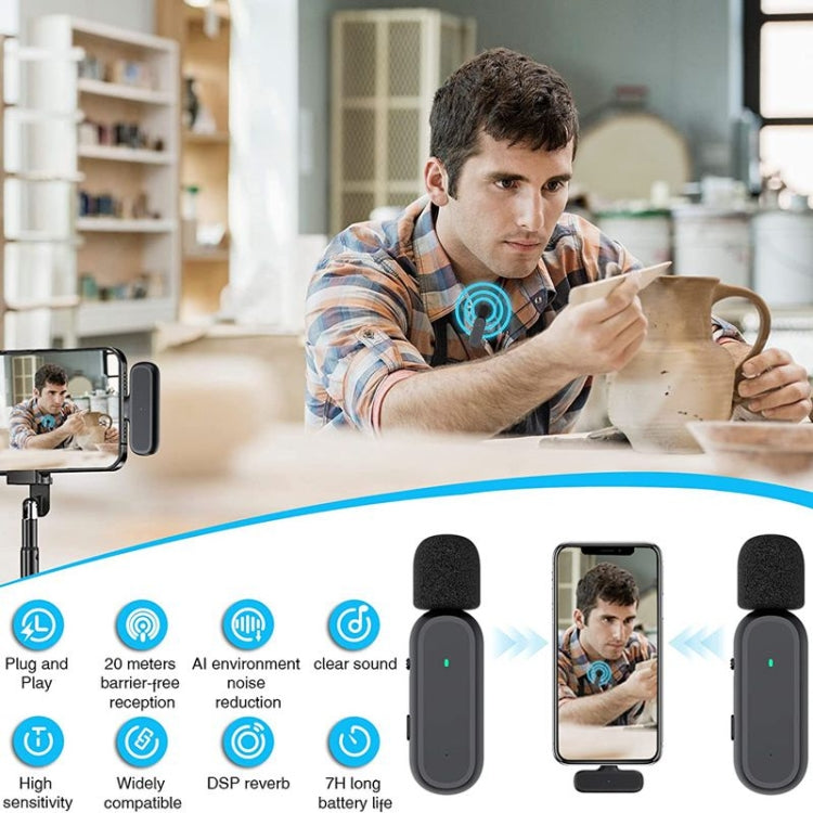 Bộ 2 micro cài áo không dây giảm tiếng ồn kèm hộp sạc, DS-MKFJ11IP